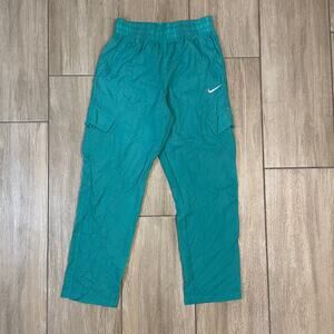 READ Nike Nylon Cargo Jogger Teal Elastic Waist Utility Pants Tagged Size L